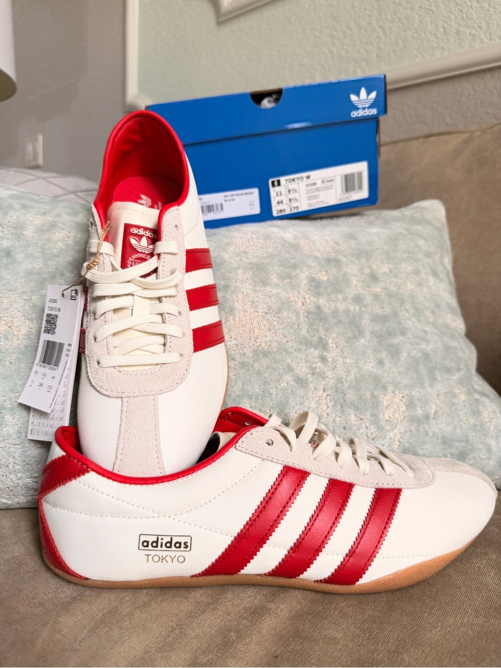 NWT | Sz 11 | Adidas Originals Tokyo W Sneakers Off White Better Scarlet Red